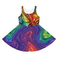 Girls' Rainbow Swirl Sundress — Colorful Abstract Dress - "No More Stolen Sisters!" #mmiwg Collection