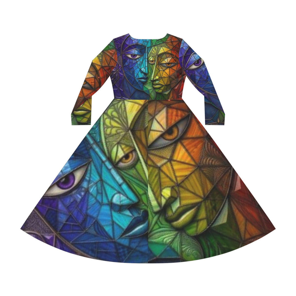 Abstract Long Sleeve Dress | Colorful Geometric Art design | No More Stolen Sisters Series