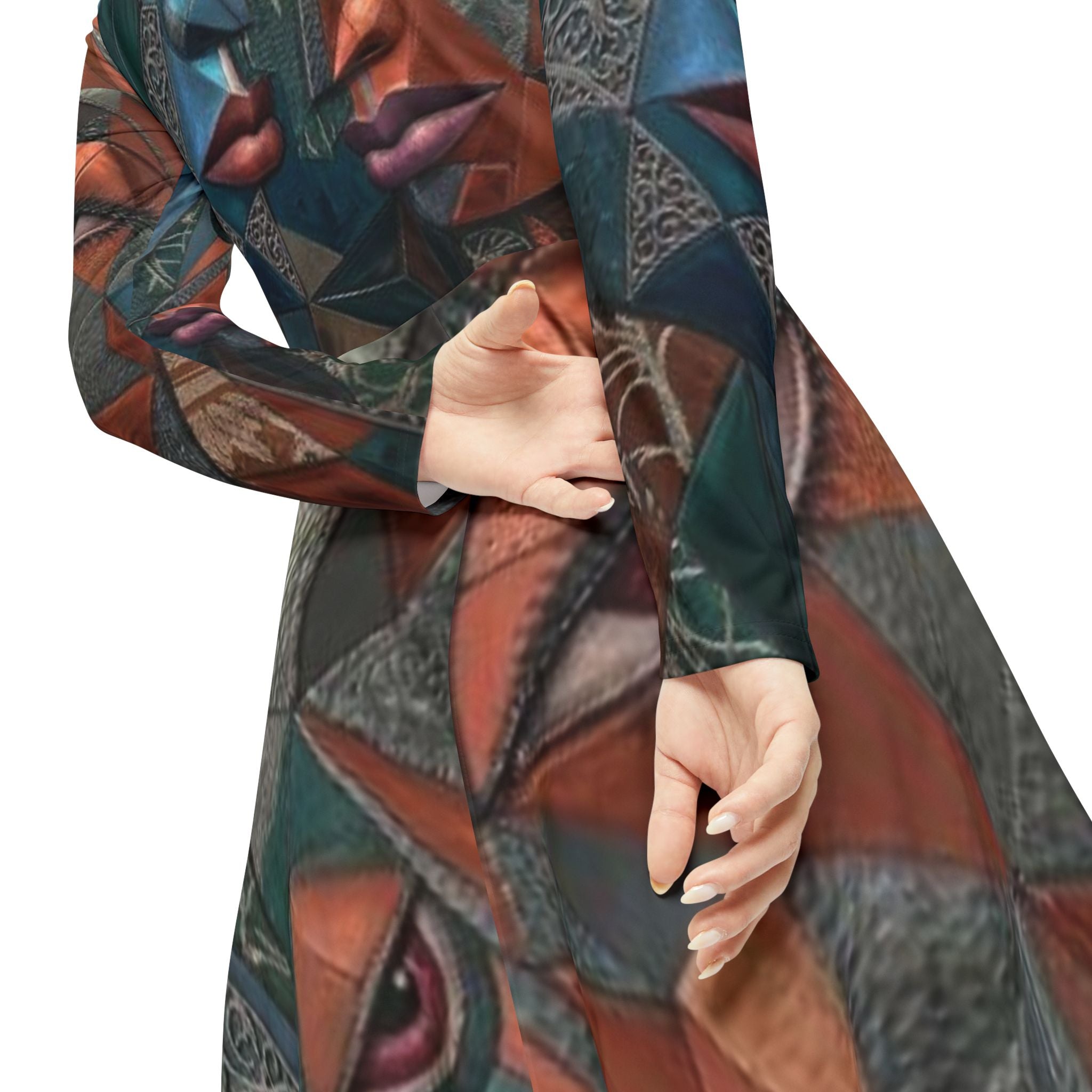 Abstract Dress | Geometric Long Sleeve Dress  |  "No More Stolen Sisters" Series #mmiwg