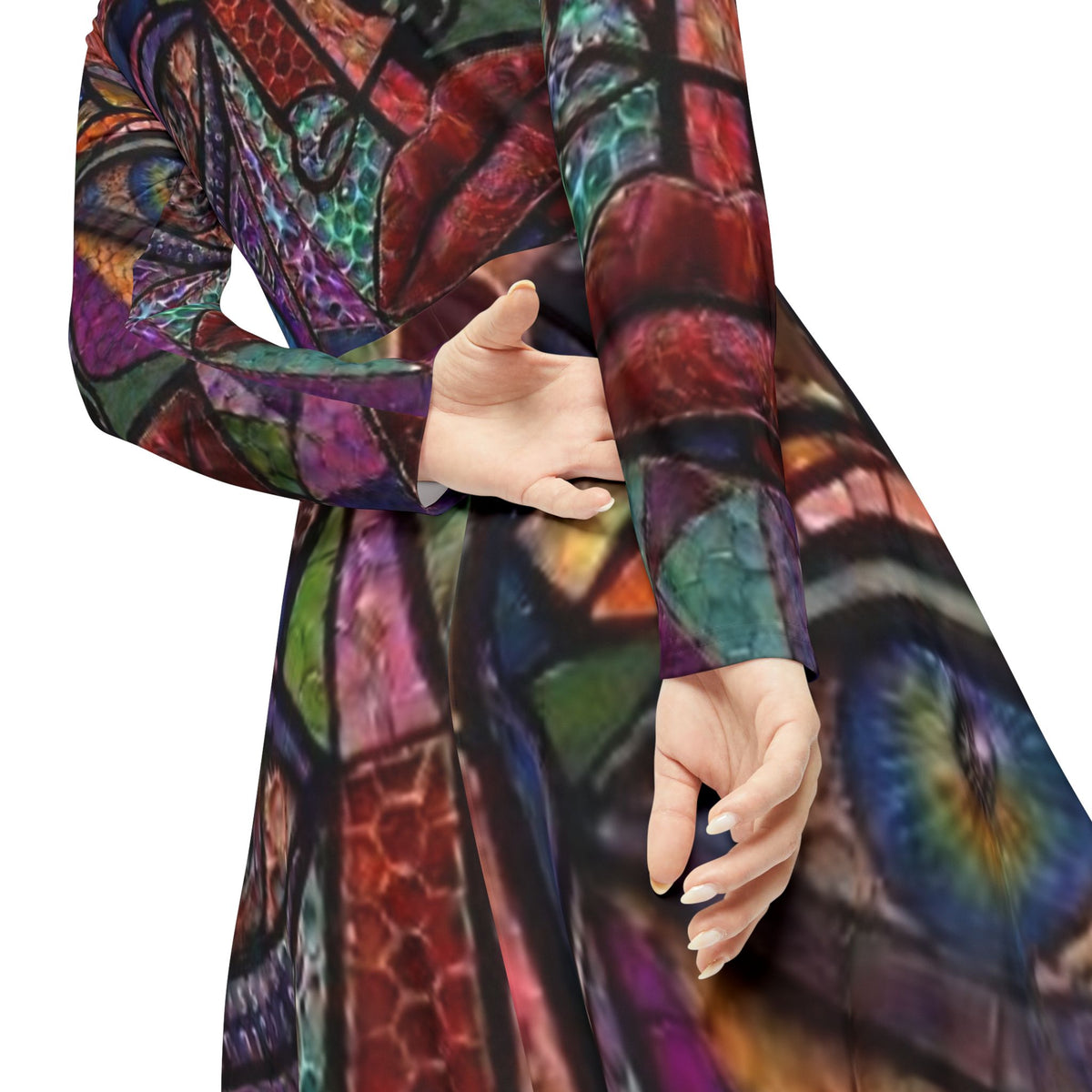 Colorful Abstract | Long Sleeve Dance Dress |  "No More Stolen Sisters" Series #mmiwg