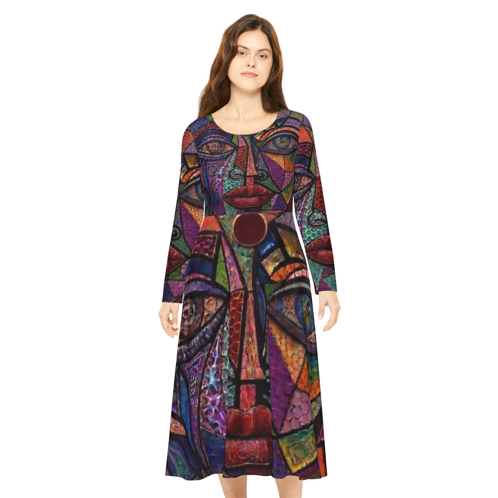 Colorful Abstract | Long Sleeve Dance Dress |  "No More Stolen Sisters" Series #mmiwg