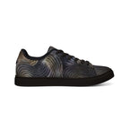 Men's low-top sneakers with swirl leather design, casual shoes by Printify featuring comfortable style and urban footwear appeal.