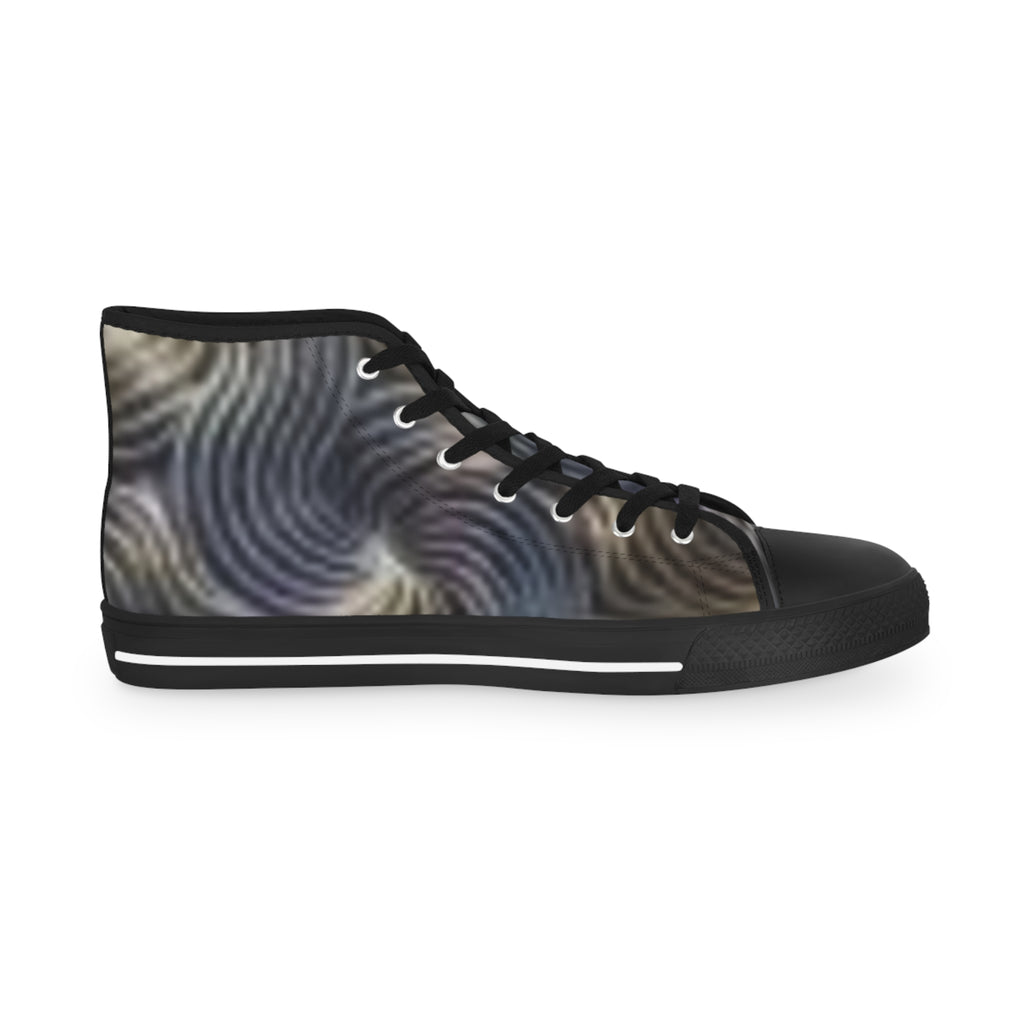 Baskets montantes — Chaussures en toile monochromes à motif vagues pour homme