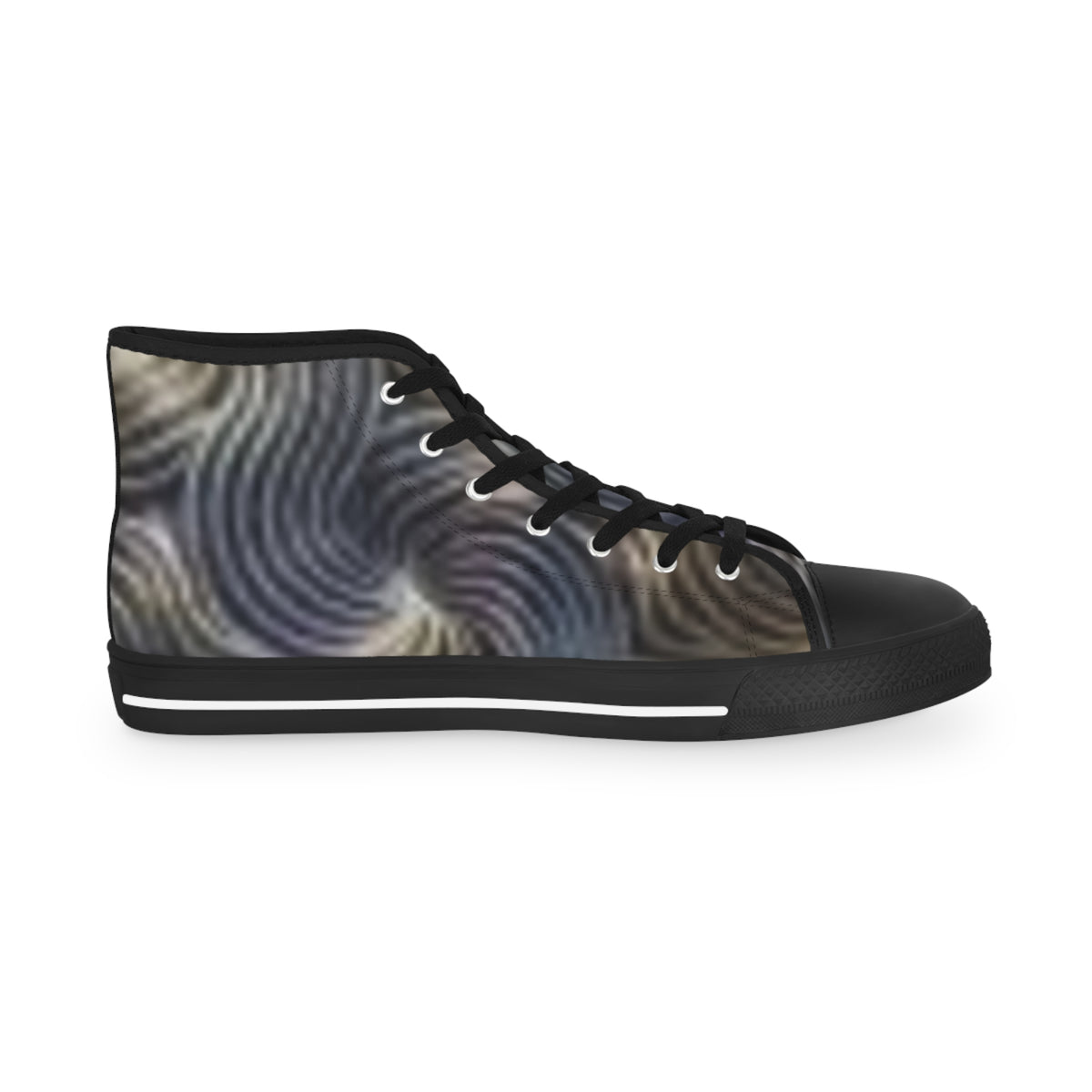 Baskets montantes — Chaussures en toile monochromes à motif vagues pour homme