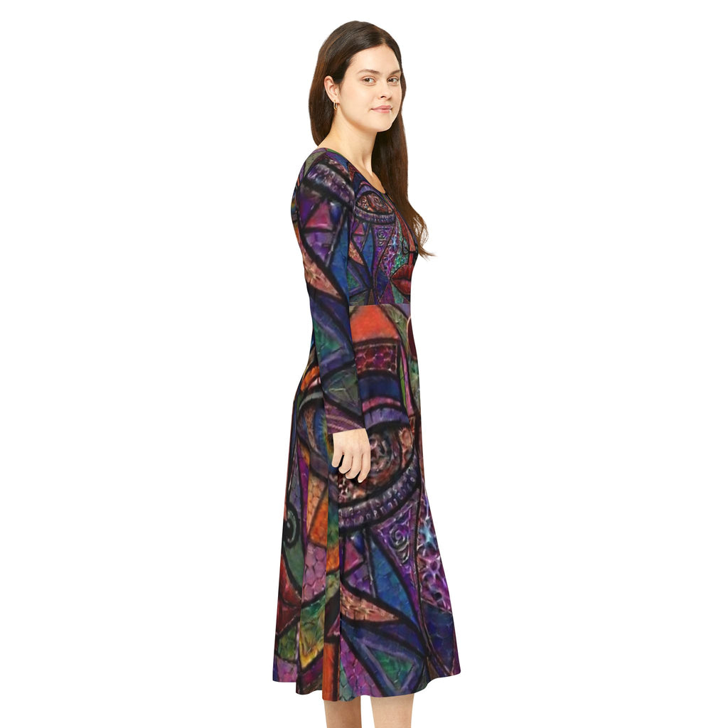 Colorful Abstract | Long Sleeve Dance Dress |  "No More Stolen Sisters" Series #mmiwg