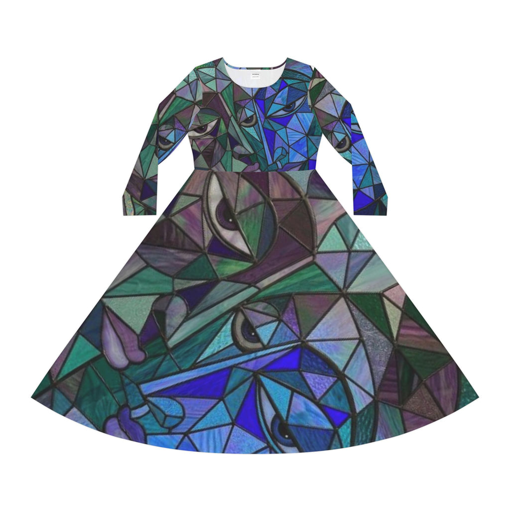 Abstract Long Sleeve Work Dress | No More Stolen Sisters Series #mmiwg