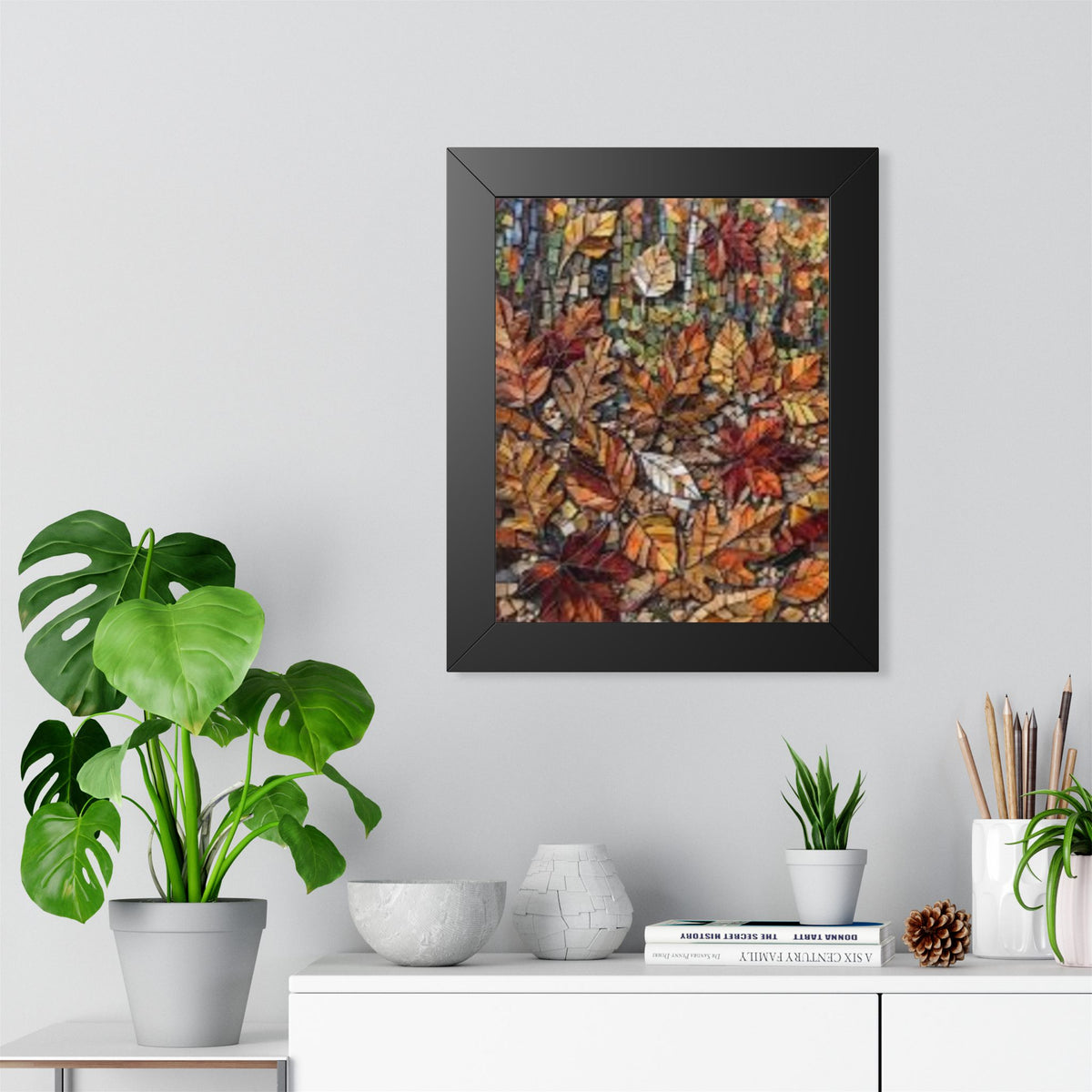 Póster Enmarcado – Mosaico de Hojas de Otoño para Pared
