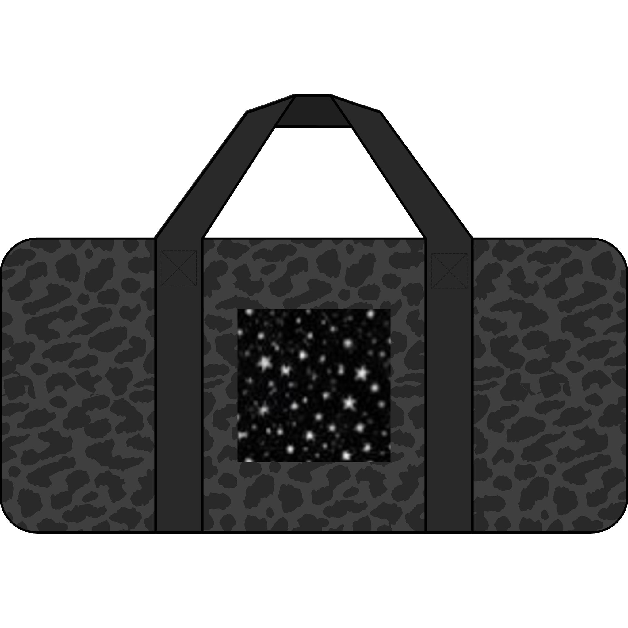 Galaxy Star Travel Duffel Bag — Checker/Camo Strap Adventure Gym Bag