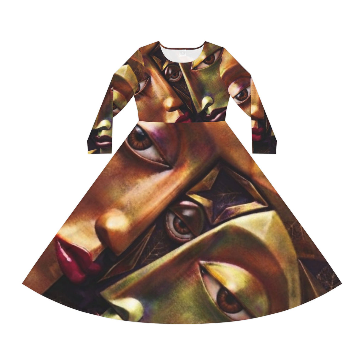 Abstract Long Sleeve Dress – Artistic dress  "No More Stolen Sisters!" #mmiwg Collection