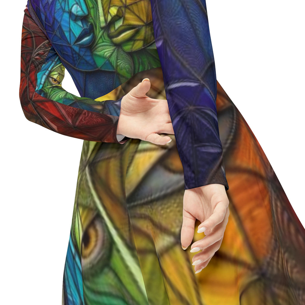 Abstract Long Sleeve Dress | Colorful Geometric Art design | No More Stolen Sisters Series