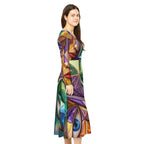 Cubist Faces Artwork Dance Dress | Long Sleeve