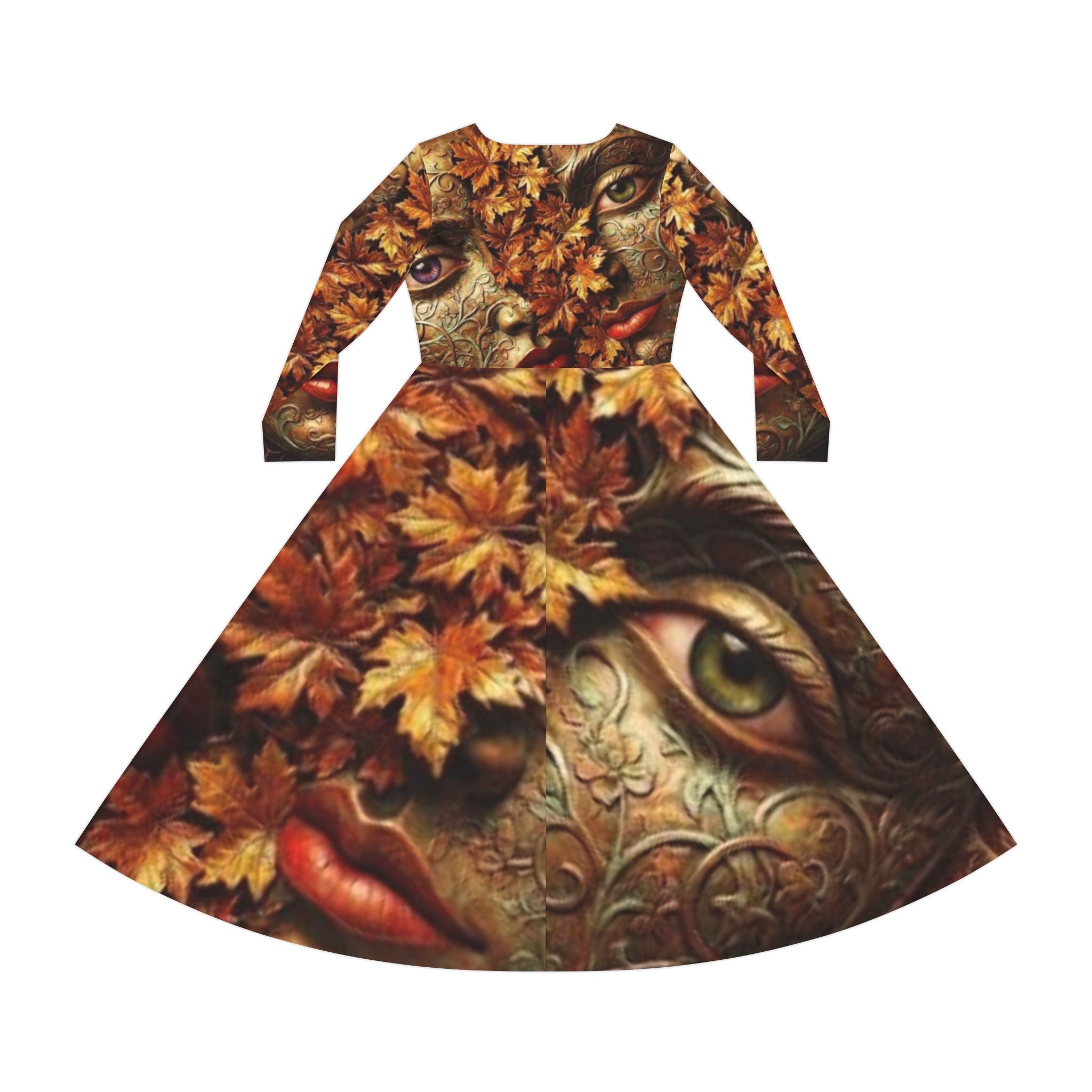 Autumn Masquerade Long Sleeve Dress —  "No More Stolen Sisters!" #mmiwg Collection