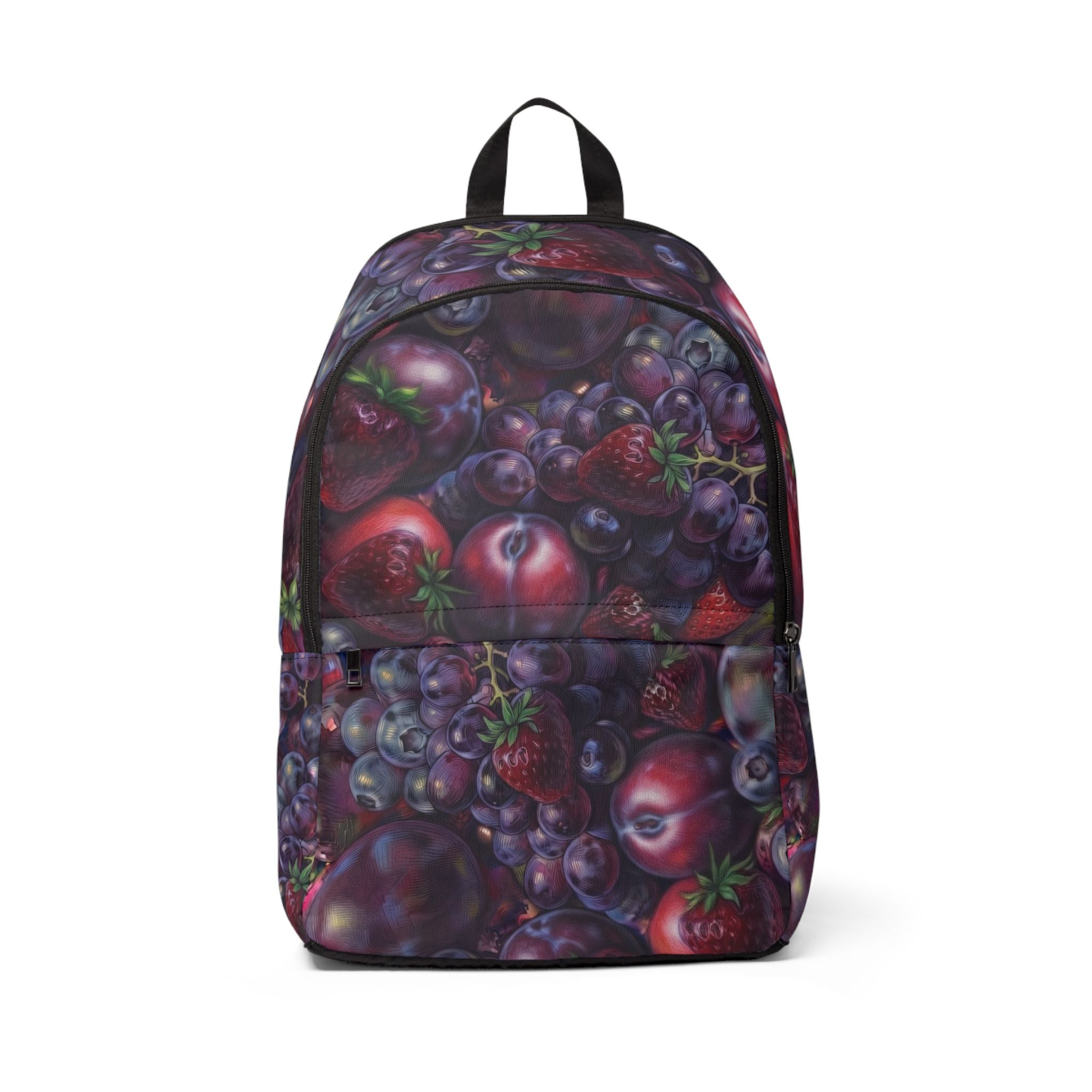 Berry Bliss Backpack — Purple Fruit Pattern Fabric Backpack