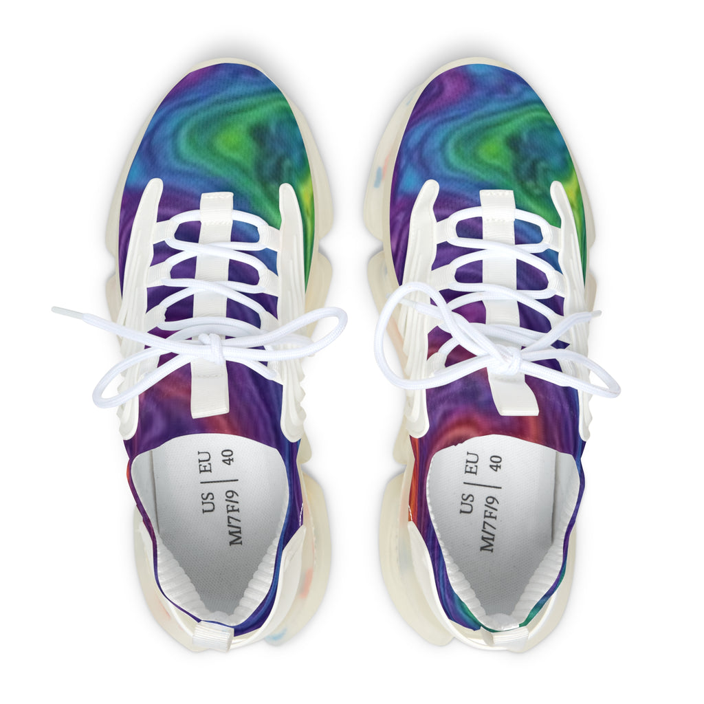 Women's Mesh Sneakers — Colorful Swirl Athletic Shoes