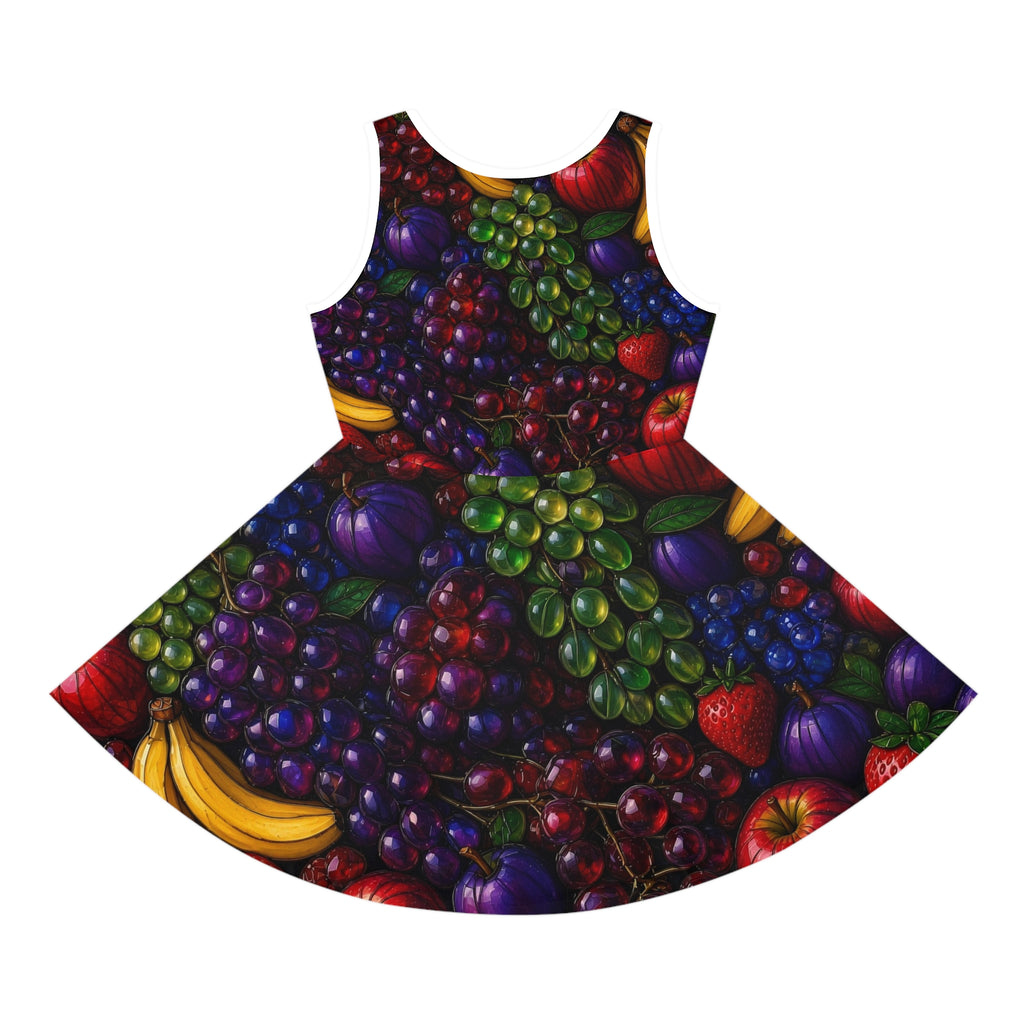 Girls' Fruit Print Sundress — Colorful All-Over-Print Summer Dress