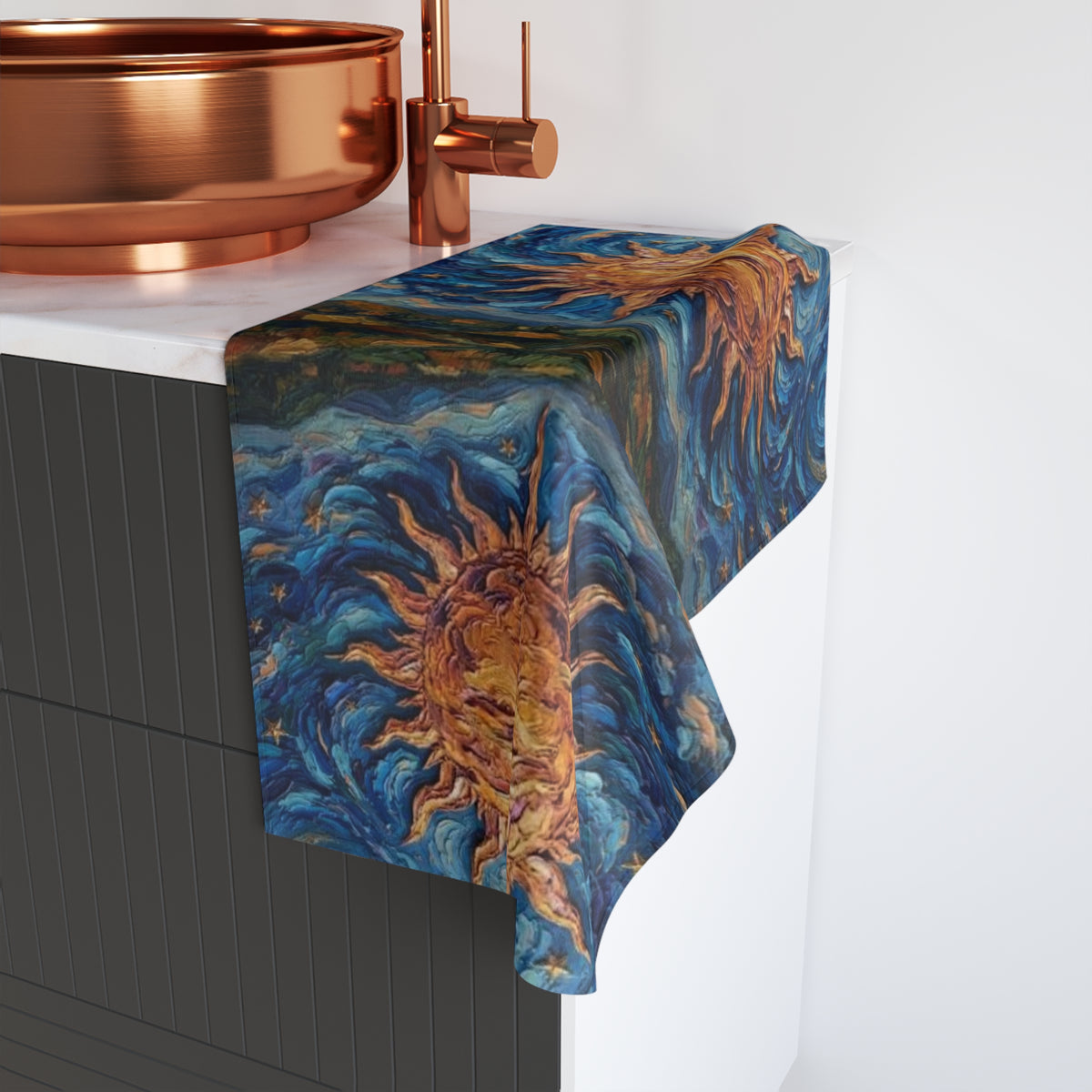 Sun and Reflection Hand Towel — Bohemian Celestial Kitchen/Beach Towel