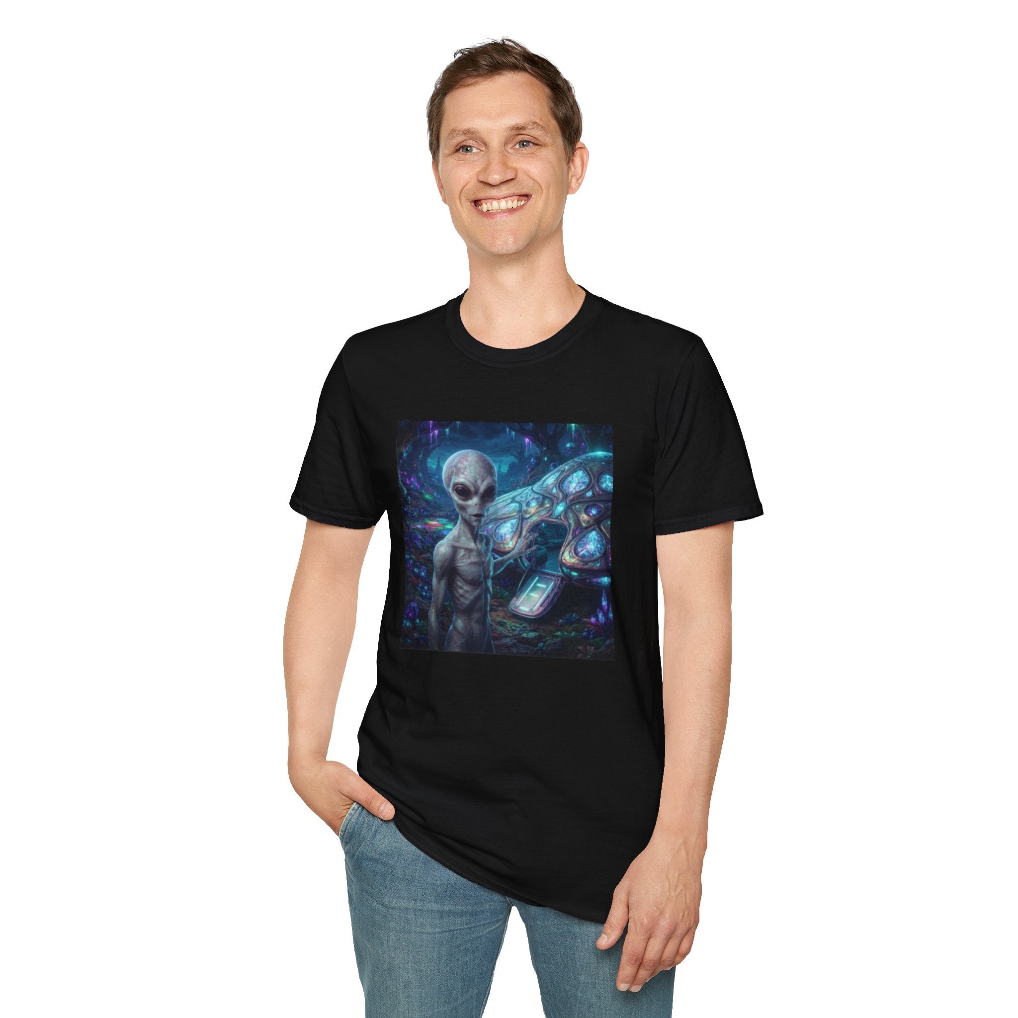 Alien Encounter T‑Shirt — Galactic Grey Extraterrestrial Art Tee
