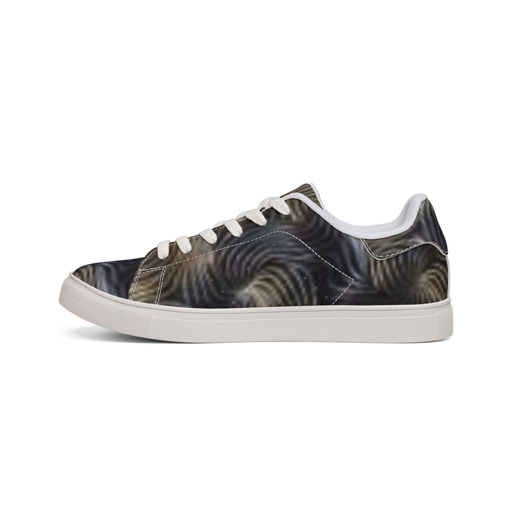 Low-Top Sneakers — Men's Swirl Leather Casual Shoes