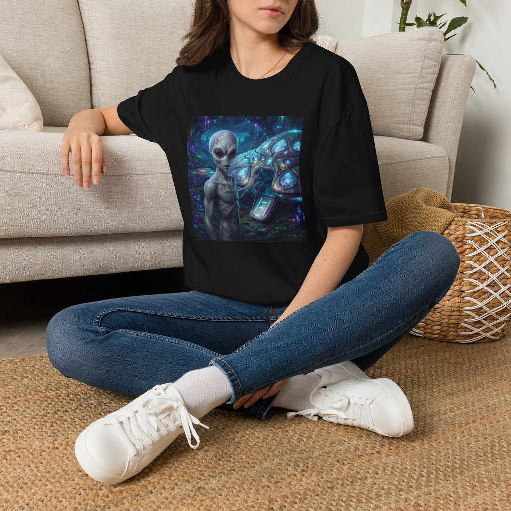 Alien Encounter T‑Shirt — Galactic Grey Extraterrestrial Art Tee