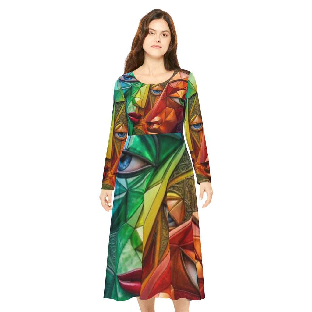 Long Sleeve Dance Dress "No More stolen Sisters!"  #mmiwg Collection