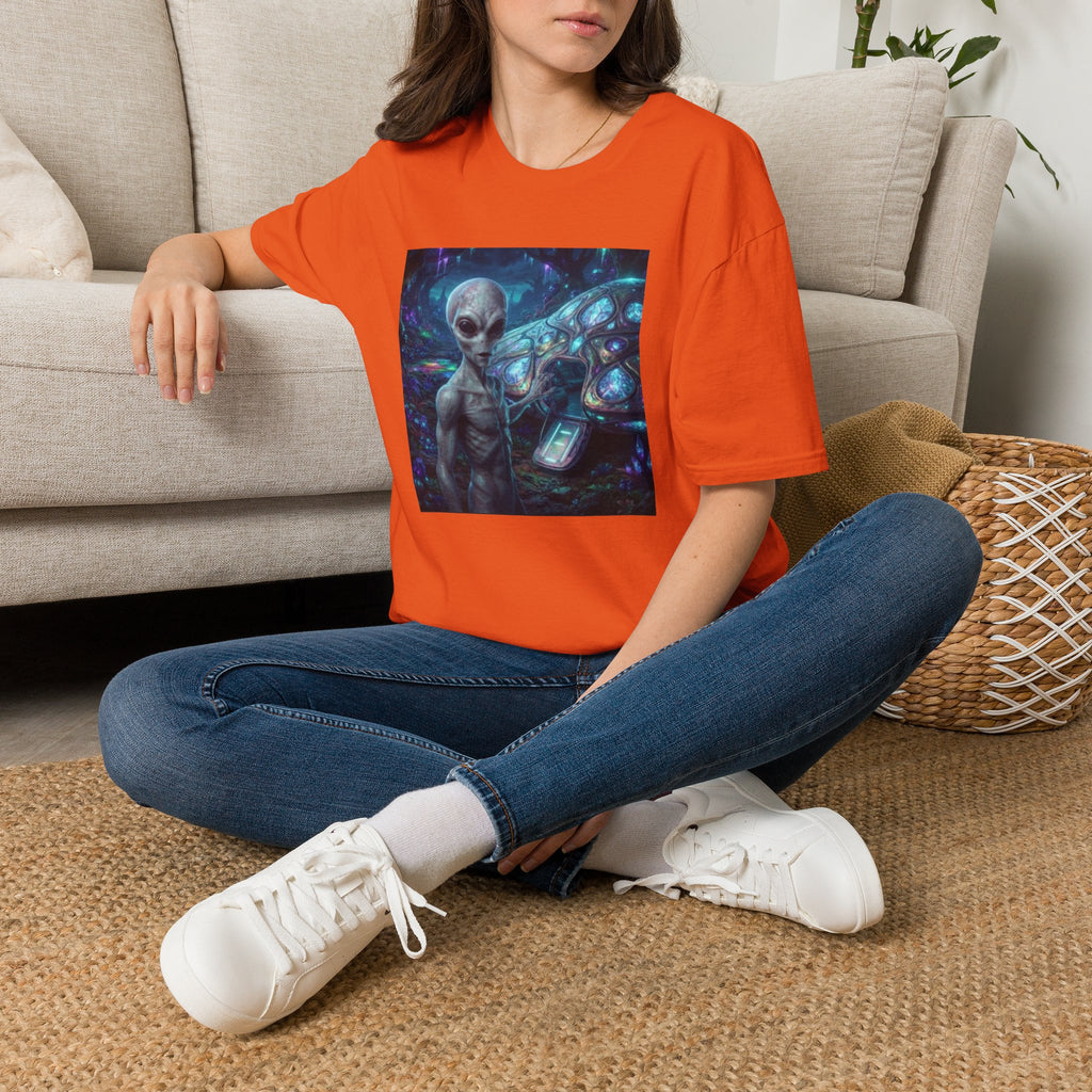 Alien Encounter T‑Shirt — Galactic Grey Extraterrestrial Art Tee