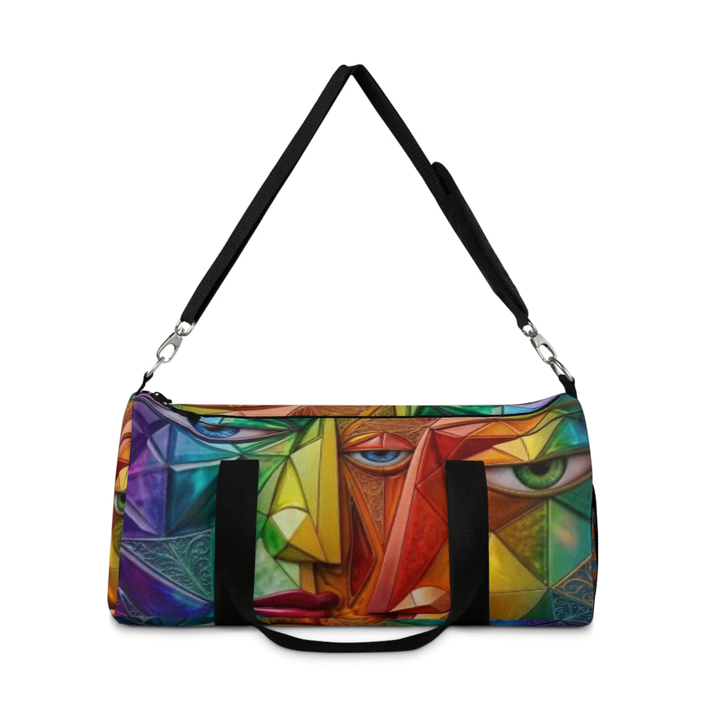 Colorful Geometric Eye Duffel Bag — Vibrant Abstract Travel Gym Bag