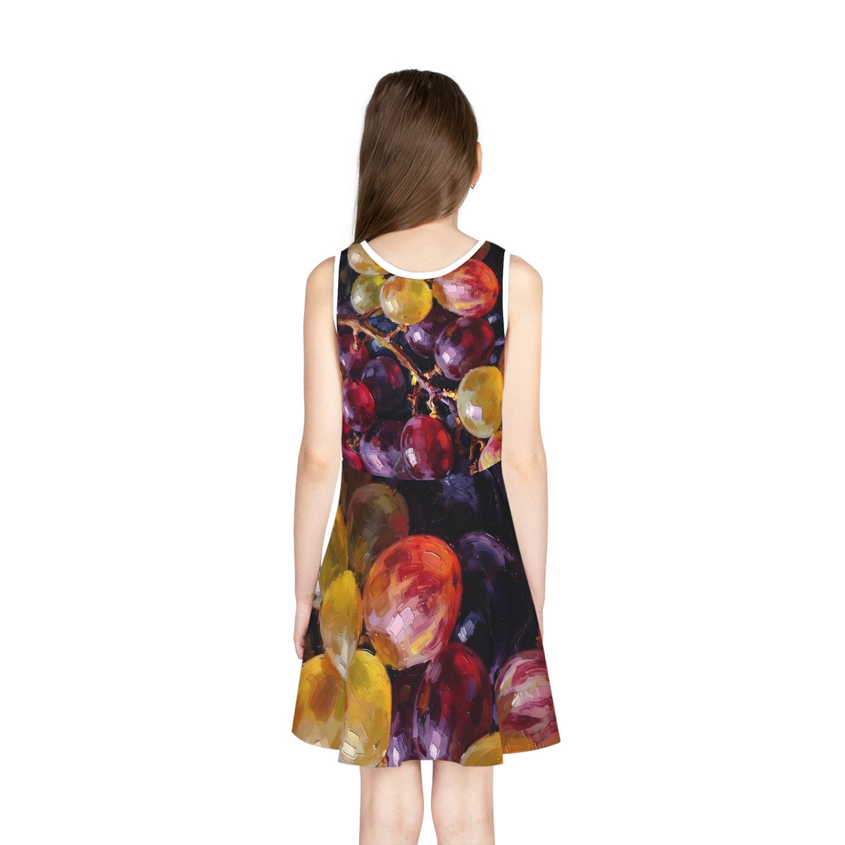 Girls Sundress Grape Print AOP Summer Dress -Bare Good Fruit Dress "No More Stolen Sisters!" #mmiwg Collection