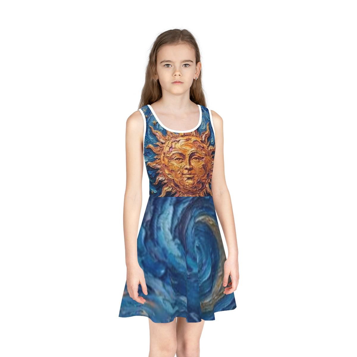 Mystic Faces Girls' Sundress AOP - "No More Stolen Sisters!" Collection