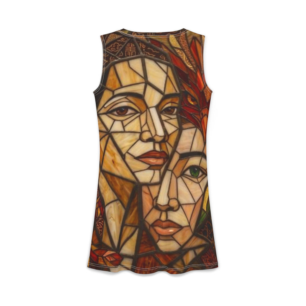 Abstract Portrait Sleeveless Dress AOP | "No More Stolen Sister" Series #mmiwg