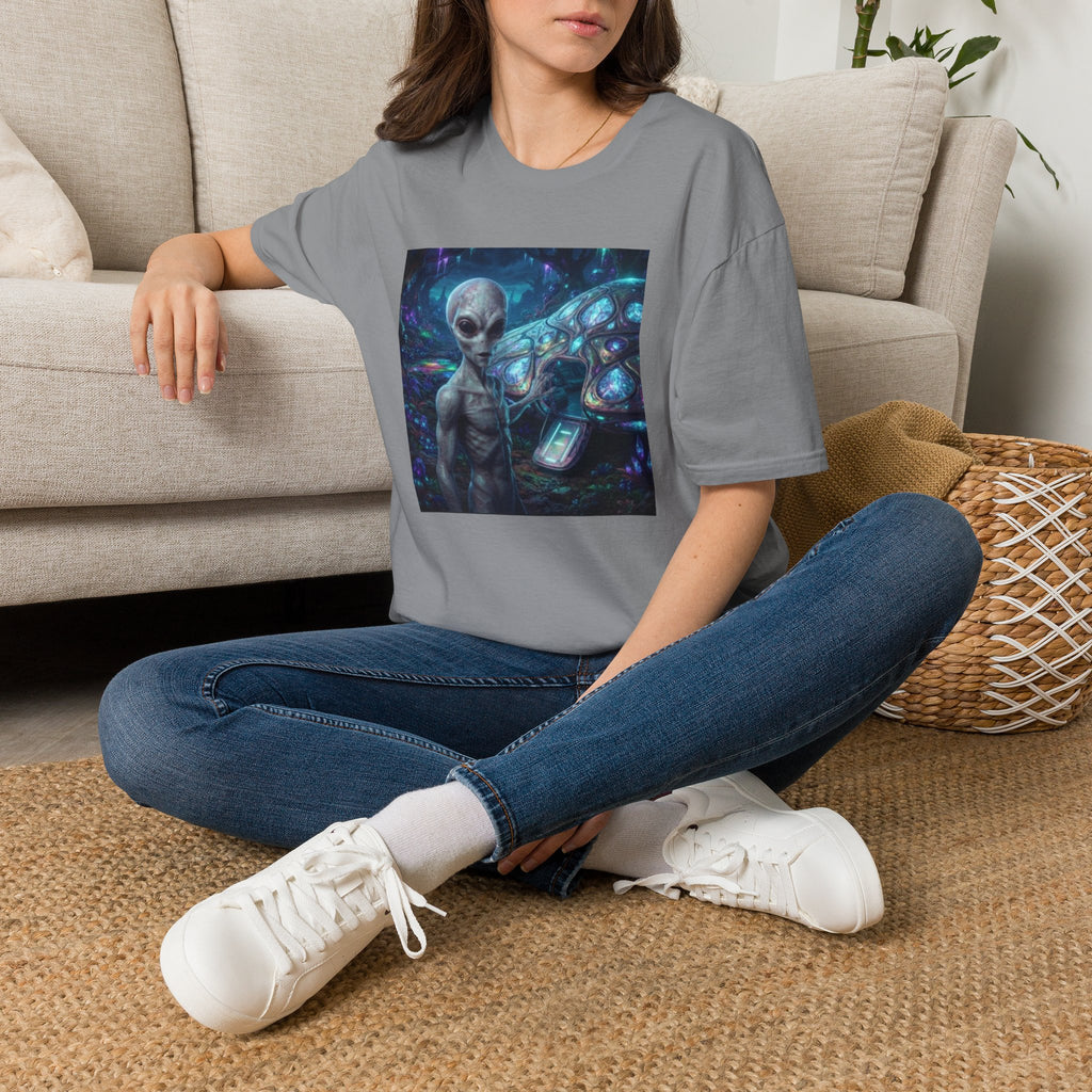Alien Encounter T‑Shirt — Galactic Grey Extraterrestrial Art Tee