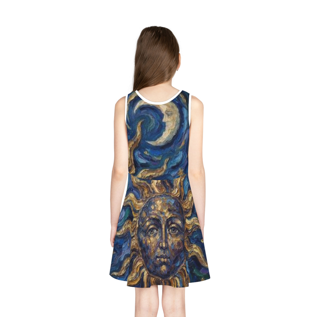 Sun & Stars Girls' Sundress — Celestial Moon - "No More Stolen Sisters!" #mmiwg Collection