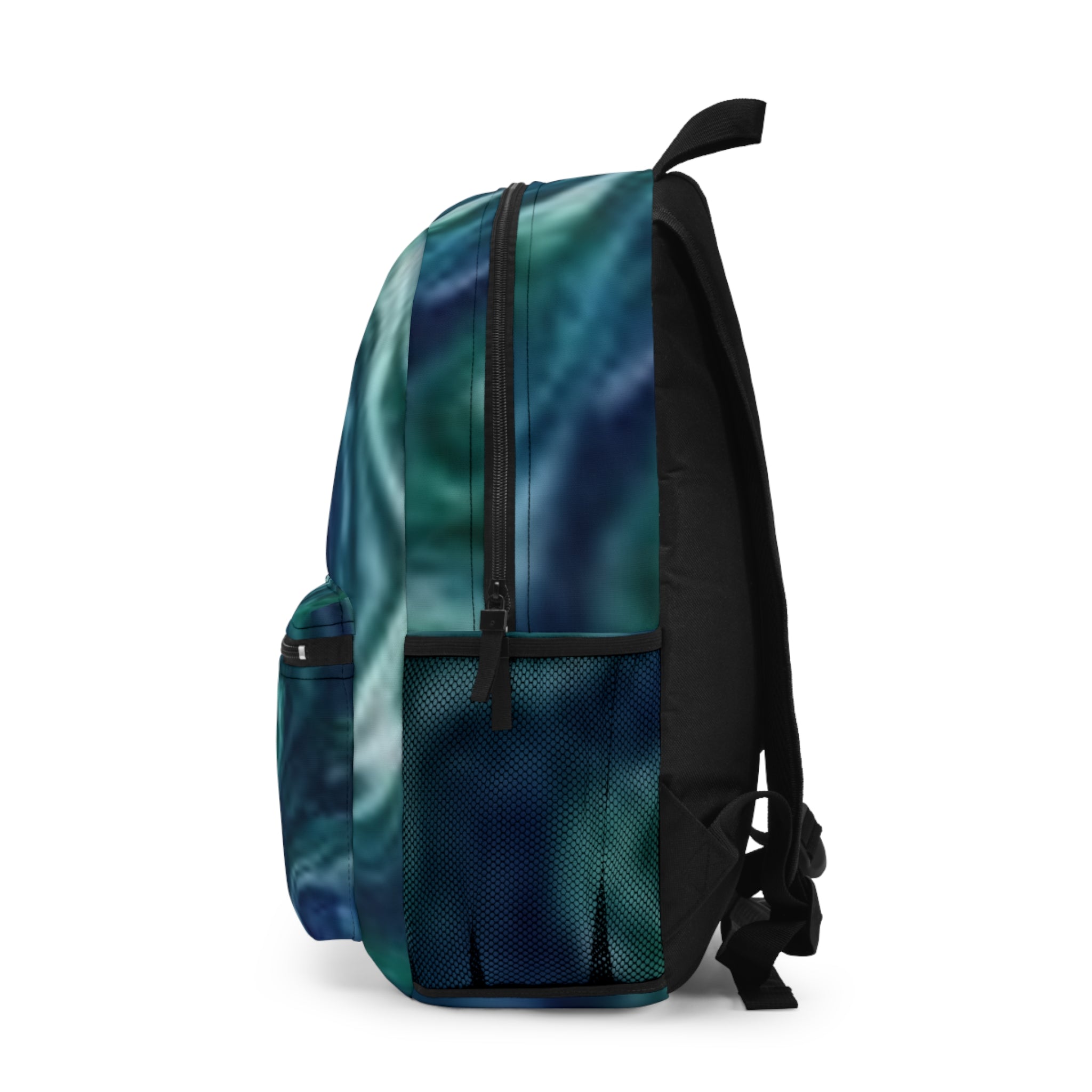 Blue Green Marble Backpack — Swirl Pattern School & Travel Bag
