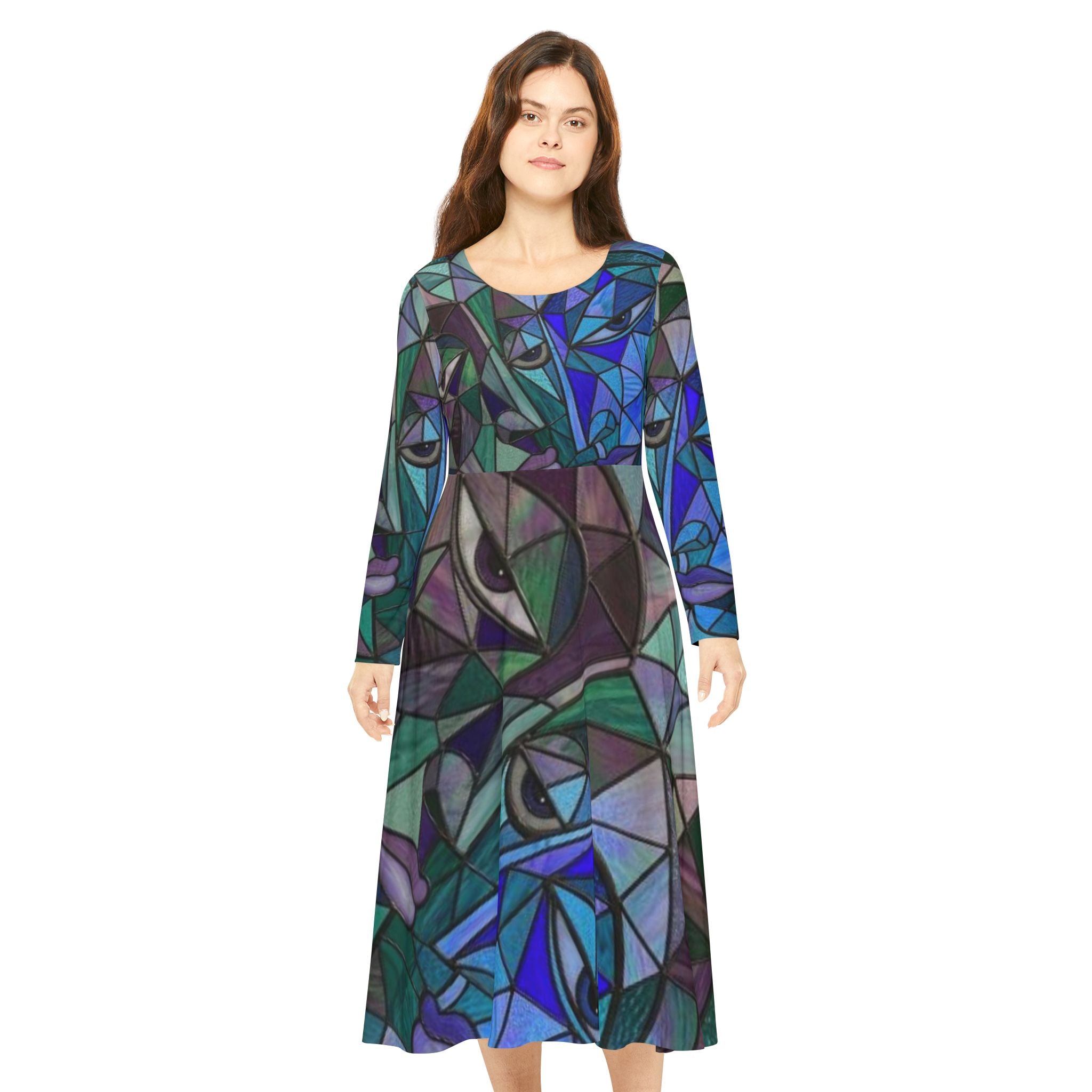 Abstract Long Sleeve Work Dress | No More Stolen Sisters Series #mmiwg