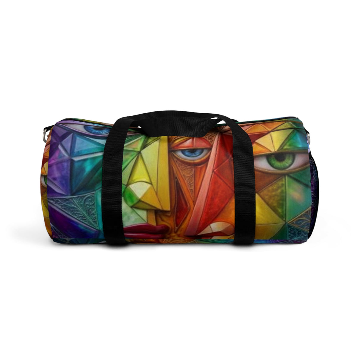 Colorful Geometric Eye Duffel Bag — Vibrant Abstract Travel Gym Bag