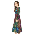 Abstract Mosaic Long Sleeve Dress | Colorful Artistic AOP Dancewear  |  "No More Stolen Sisters" Series #mmiwg