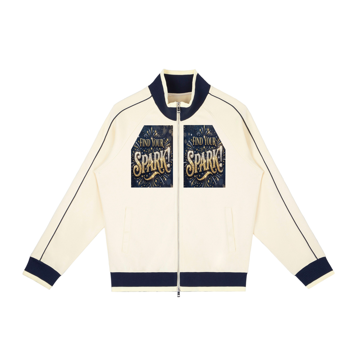 Color Block Raglan Sleeve Zip Track Jacket