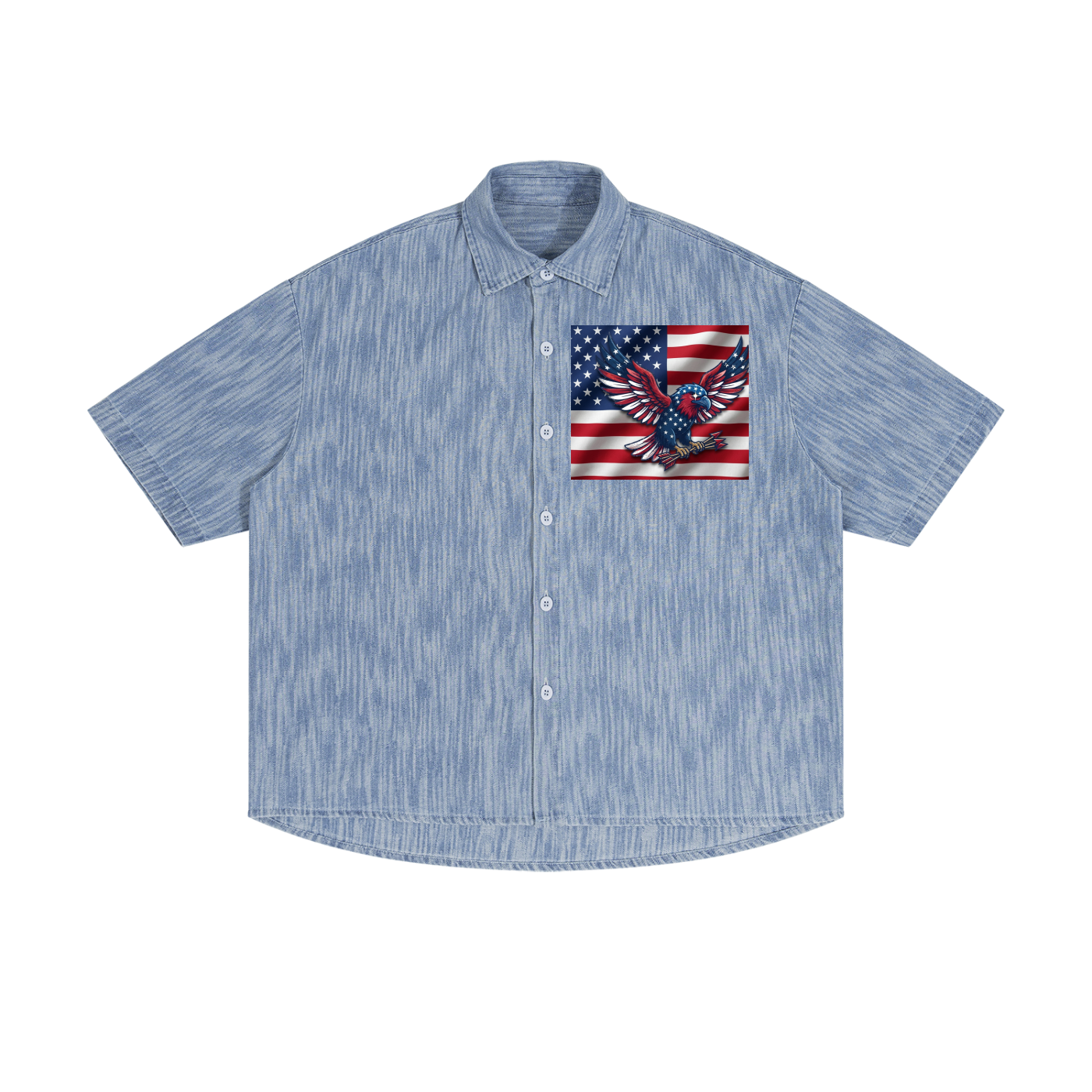 Unisex Boxy Vintage Wash Denim Shirt