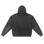 Felpa con cappuccio oversize con zip e lavaggio effetto neve