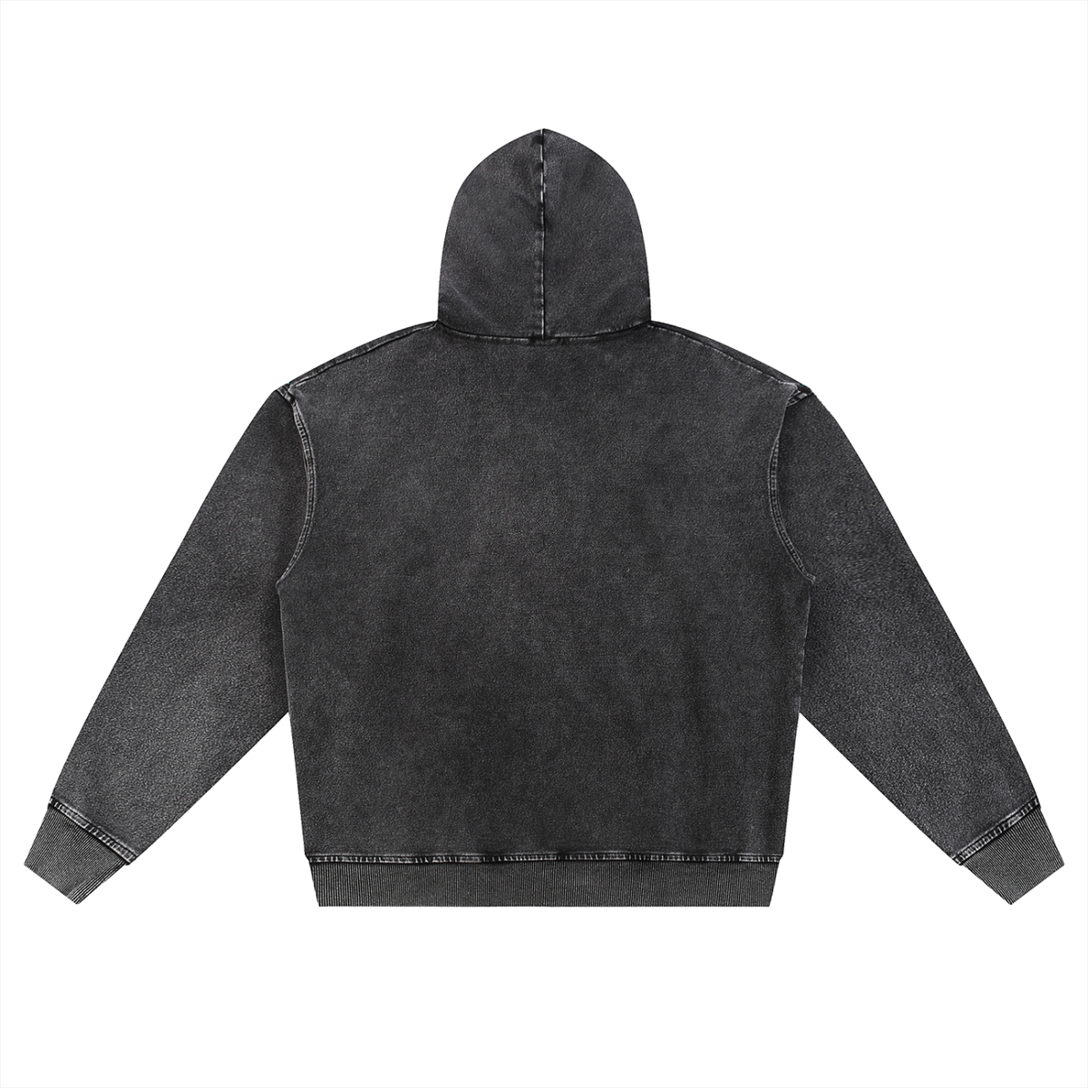 Felpa con cappuccio oversize con zip e lavaggio effetto neve