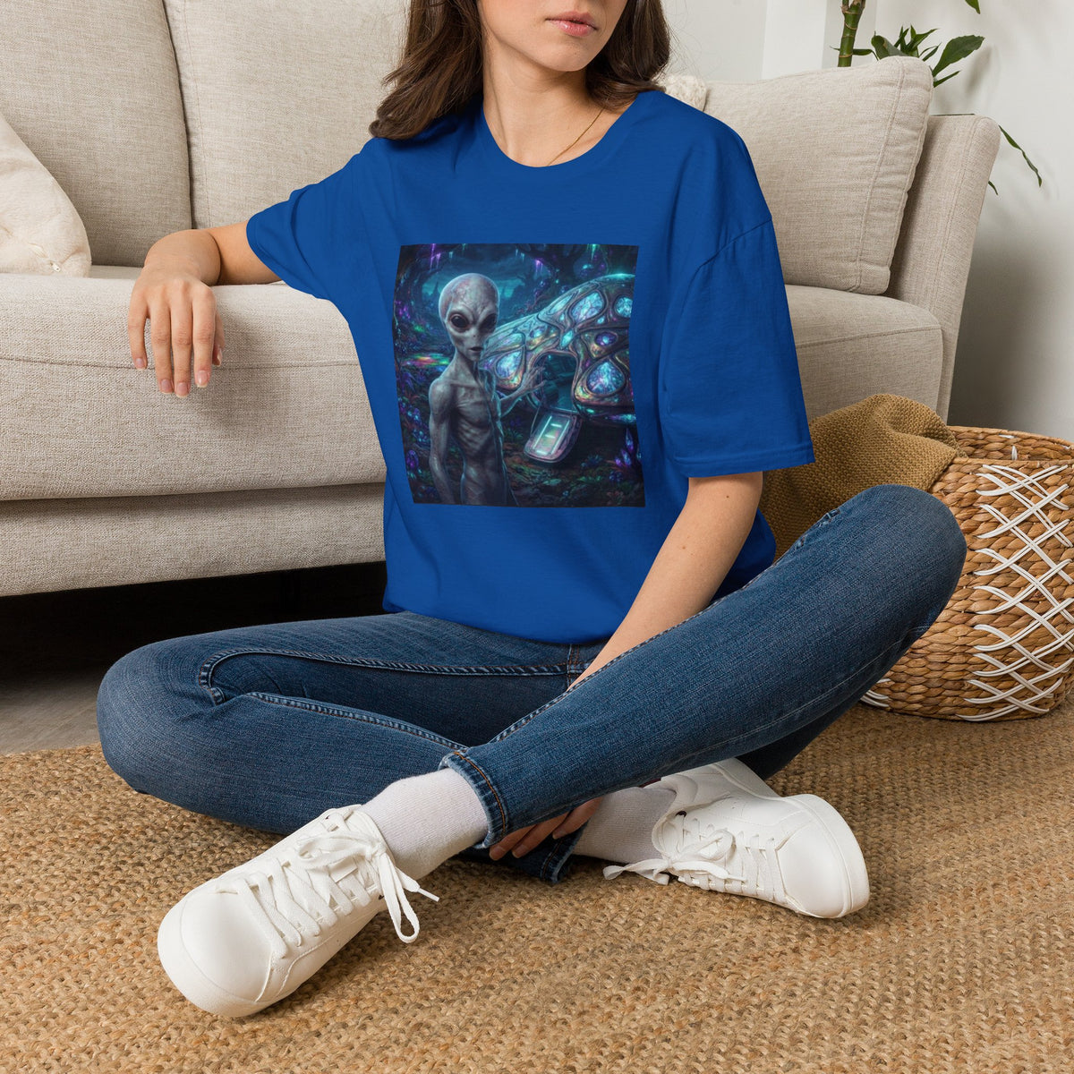 Alien Encounter T‑Shirt — Galactic Grey Extraterrestrial Art Tee