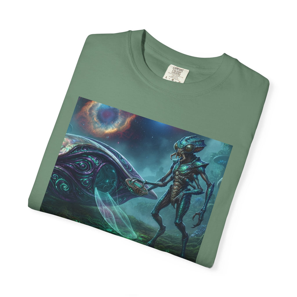T-shirt Rencontre Extraterrestre — T-shirt Art Cosmique de Science-Fiction