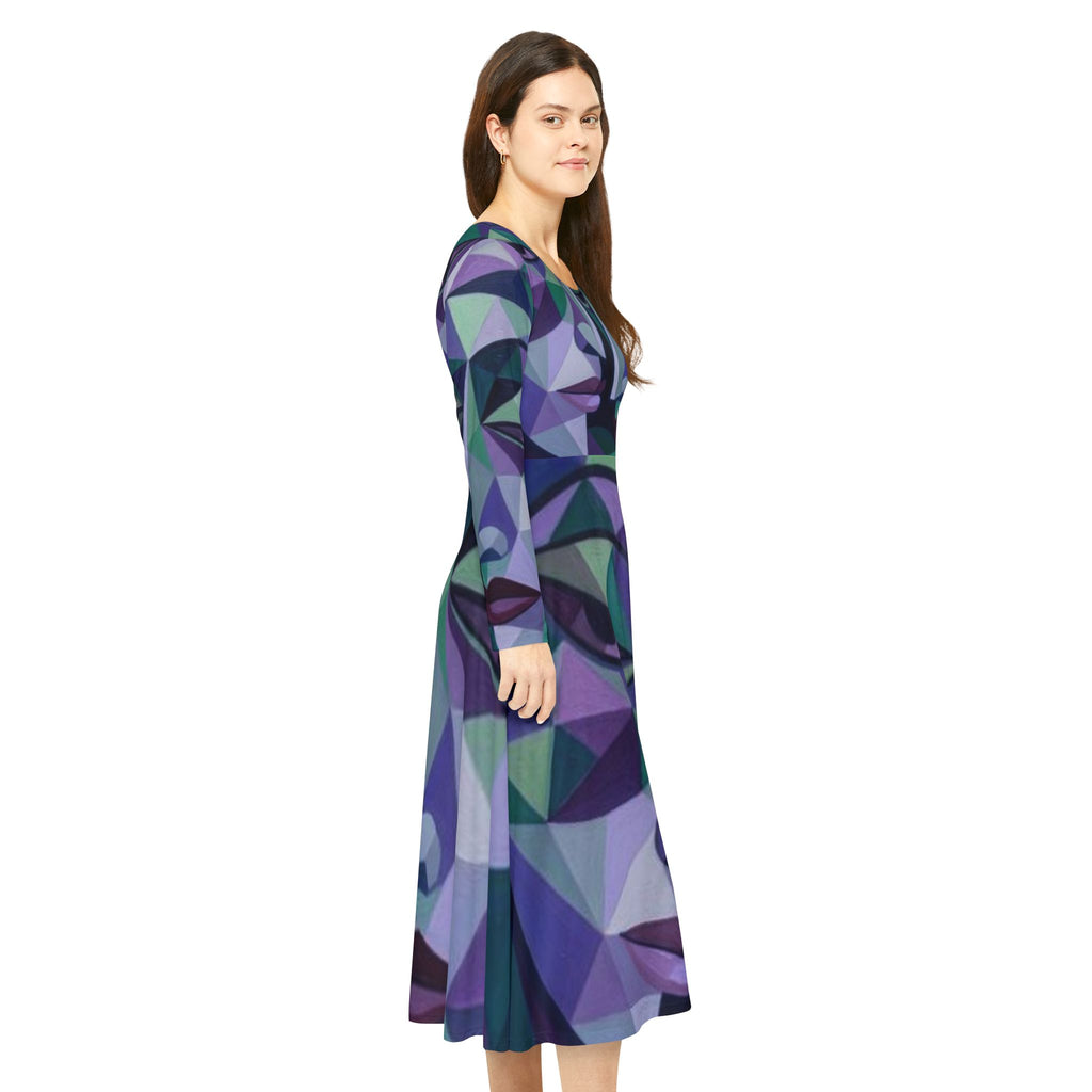 Geometric Long Sleeve Dress | Abstract | "No More Stolen Sisters" Series #mmiwg