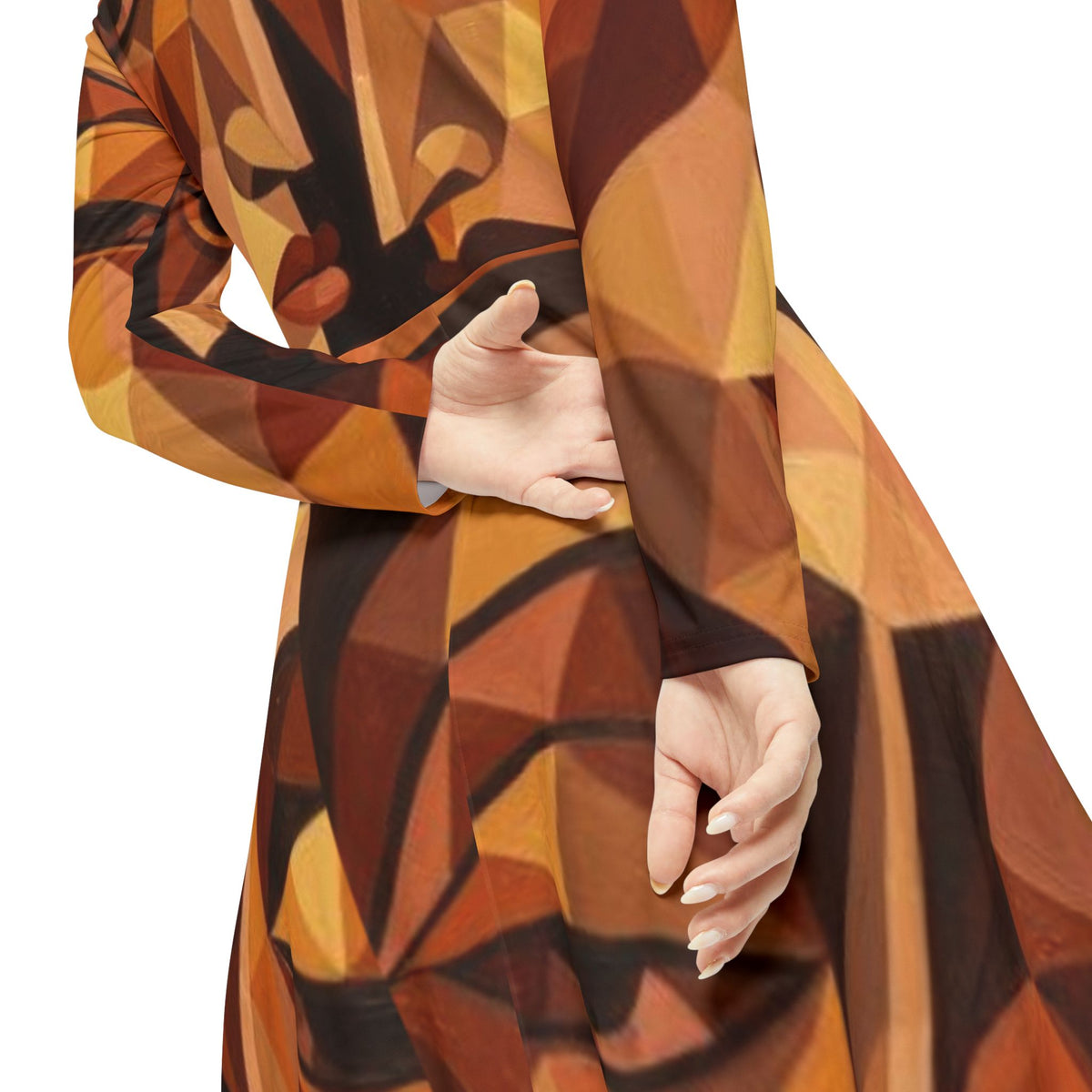 Vestido de Caras Geométricas Abstractas | Vestido de Baile de Manga Larga Serie No Más Hermanas Robadas #mmiwg