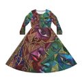 Abstract Mosaic Long Sleeve Dress | Colorful Artistic AOP Dancewear  |  "No More Stolen Sisters" Series #mmiwg