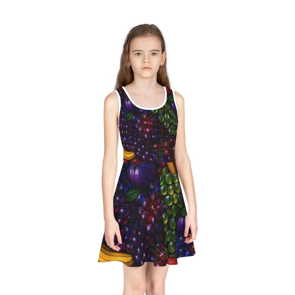 Girls' Fruit Print Sundress — Colorful All-Over-Print Summer Dress