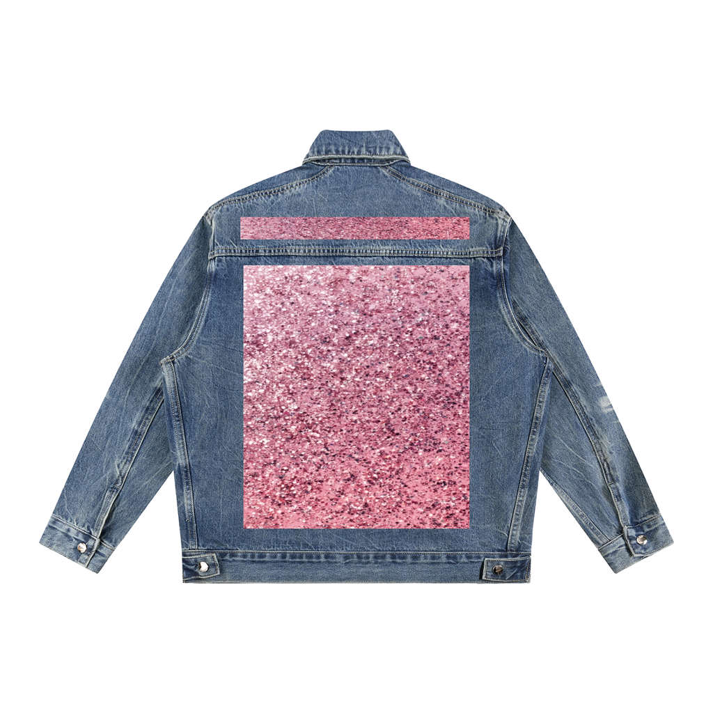 Vintage Wash Zip Up Denim Jacket
