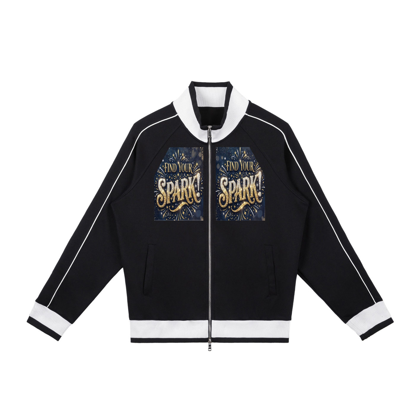 Color Block Raglan Sleeve Zip Track Jacket