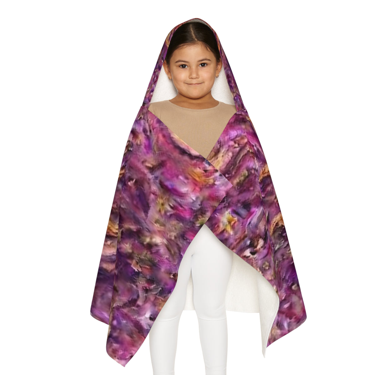 Youth Hooded Towel — Radiant Sunburst Purple Hooded Beach Towel