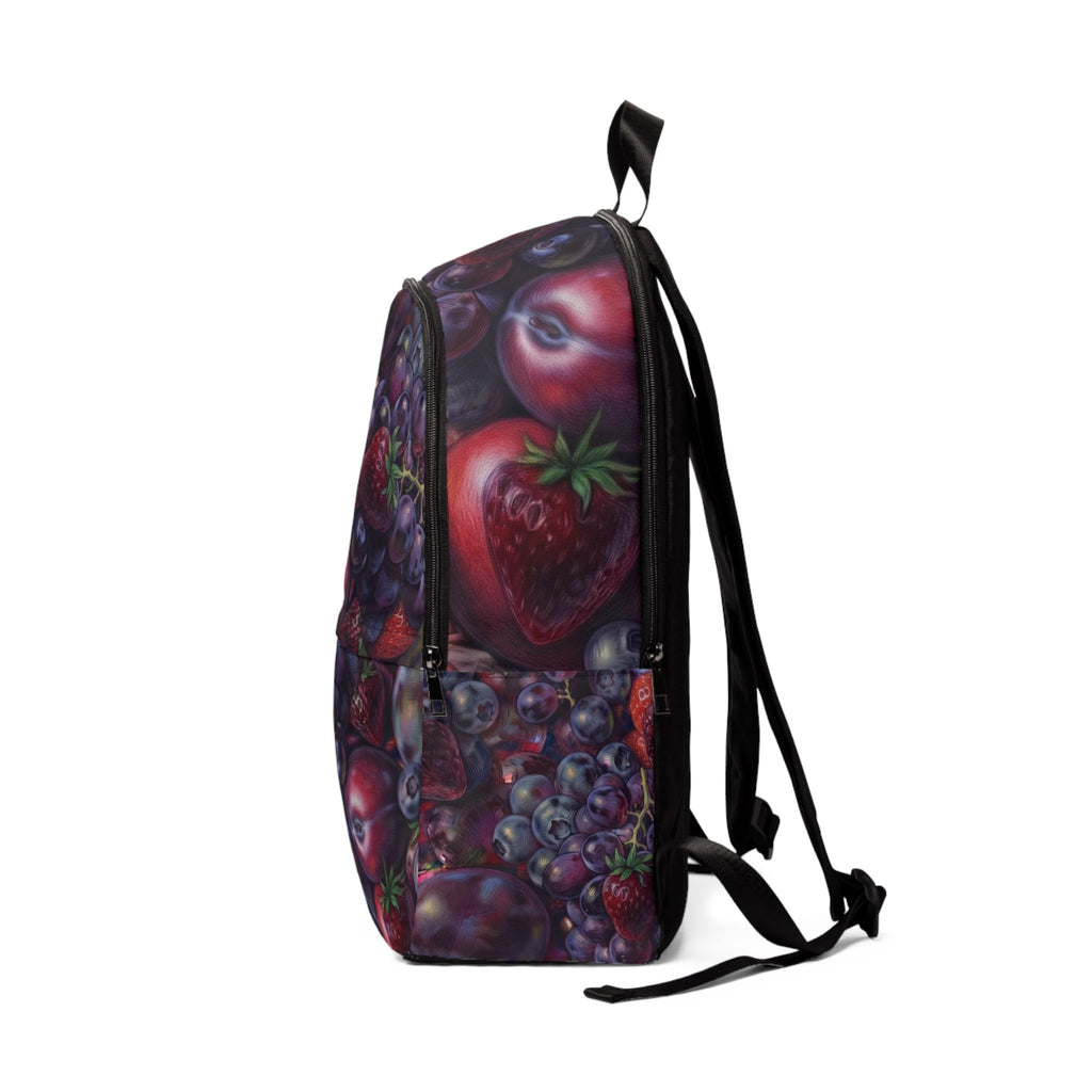 Berry Bliss Backpack — Purple Fruit Pattern Fabric Backpack