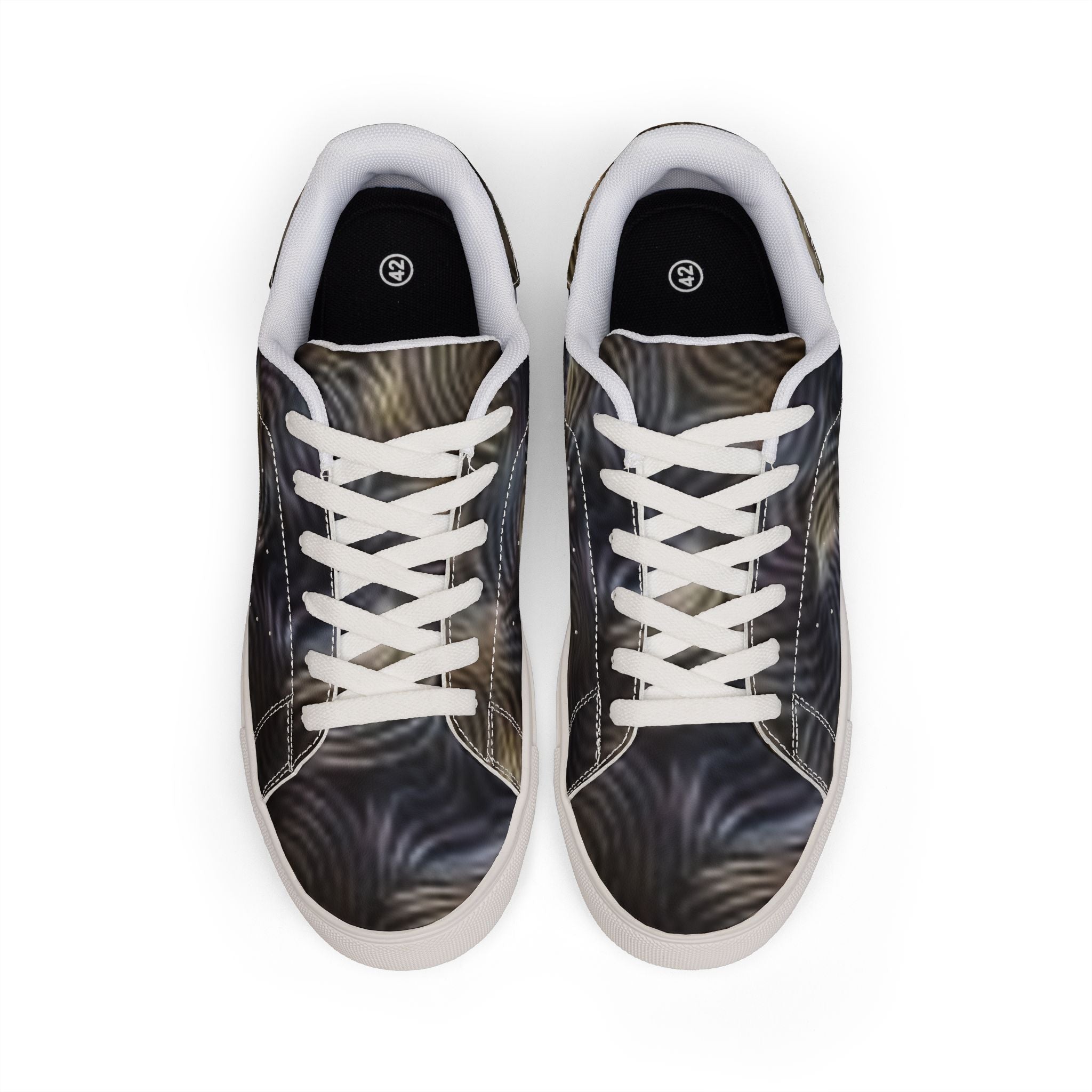 Low-Top Sneakers — Men's Swirl Leather Casual Shoes